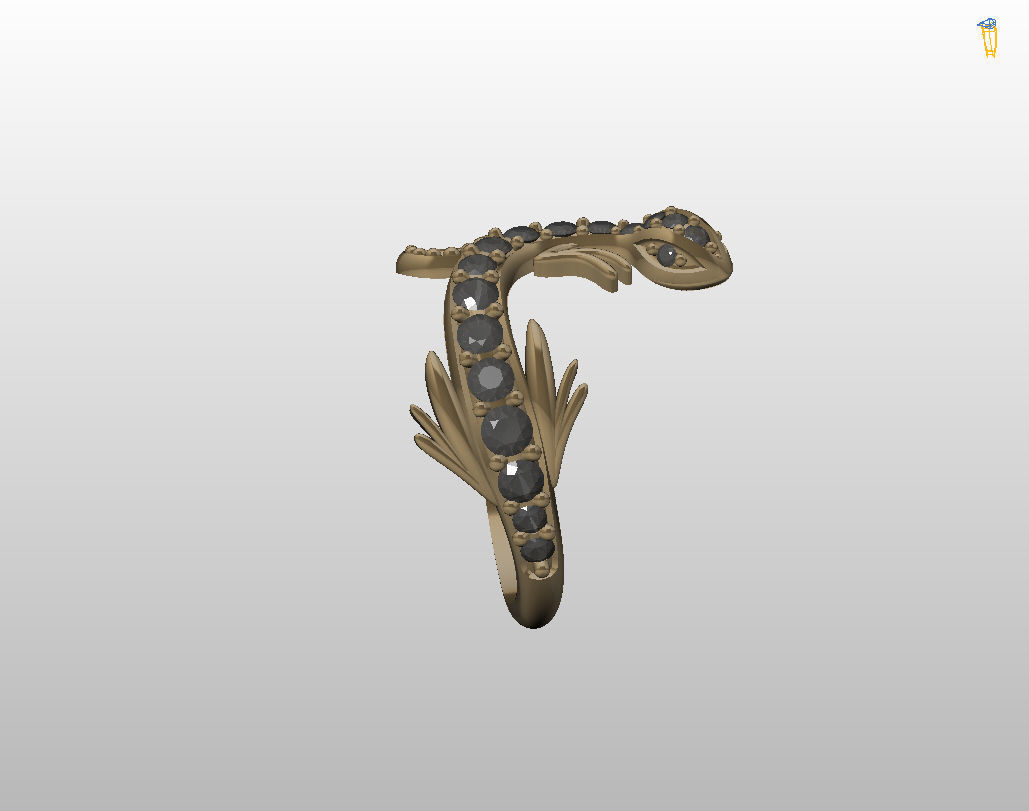 Ring lizard 3D print model_13