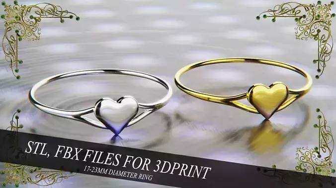 Heart Ring for 3d Print 3D print model