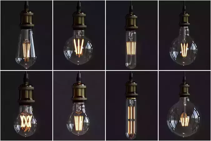 Vintage Bulbs 3D model