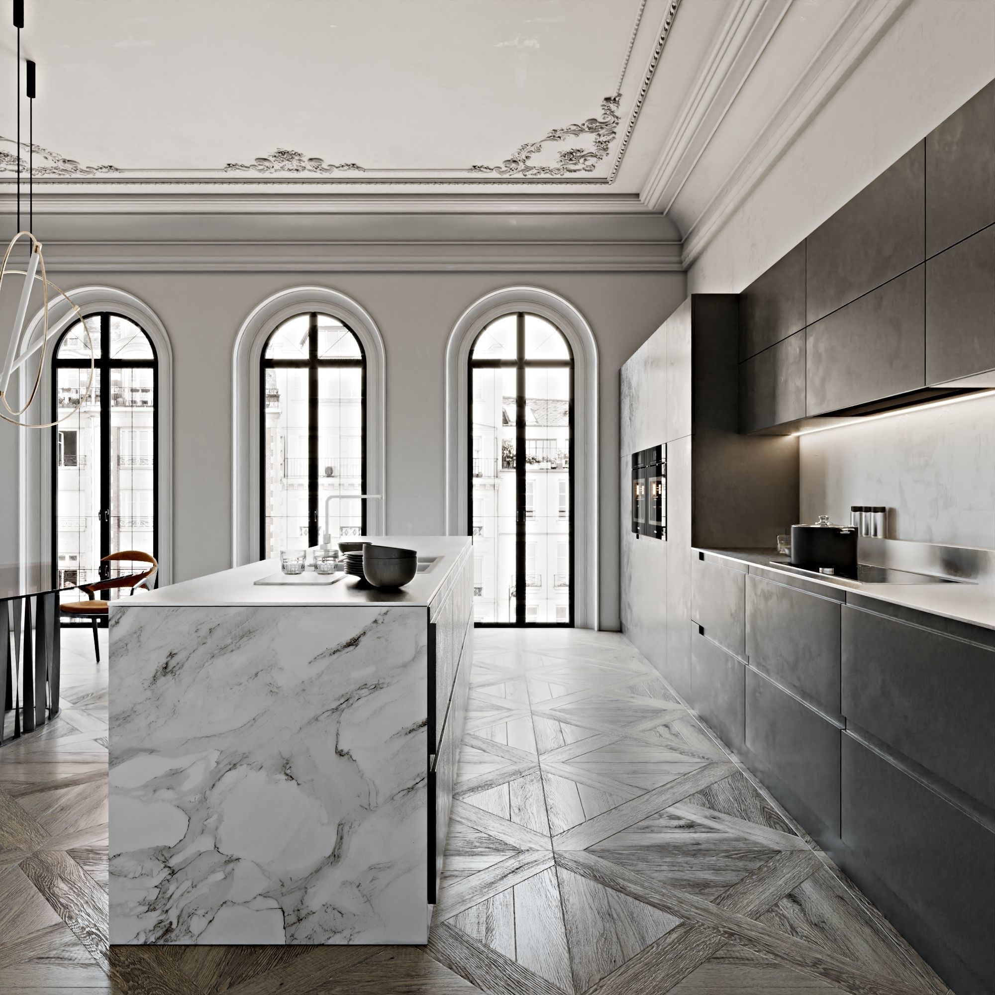 NeoClassic Kitchen 3D model_4