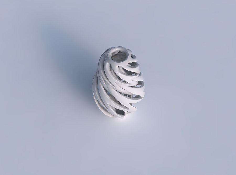 Vase spherical tapered with intertwining thick lines twisted ... 3D print model_1