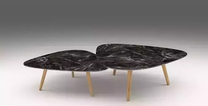 Pebble low table  Low-poly 3D model