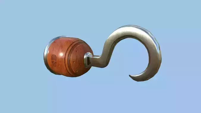 Pirate Hook A1 - Wooden Luxury - Character Design Fashion Low-poly 3D model