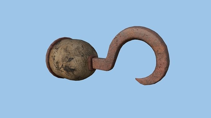 Pirate Hook A2 - Rusted Old - Character Design Fashion Low-poly 3D model