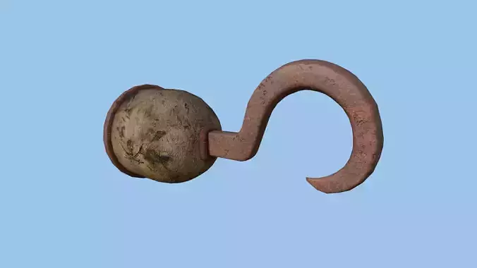 Pirate Hook A2 - Rusted Old - Character Design Fashion Low-poly 3D model