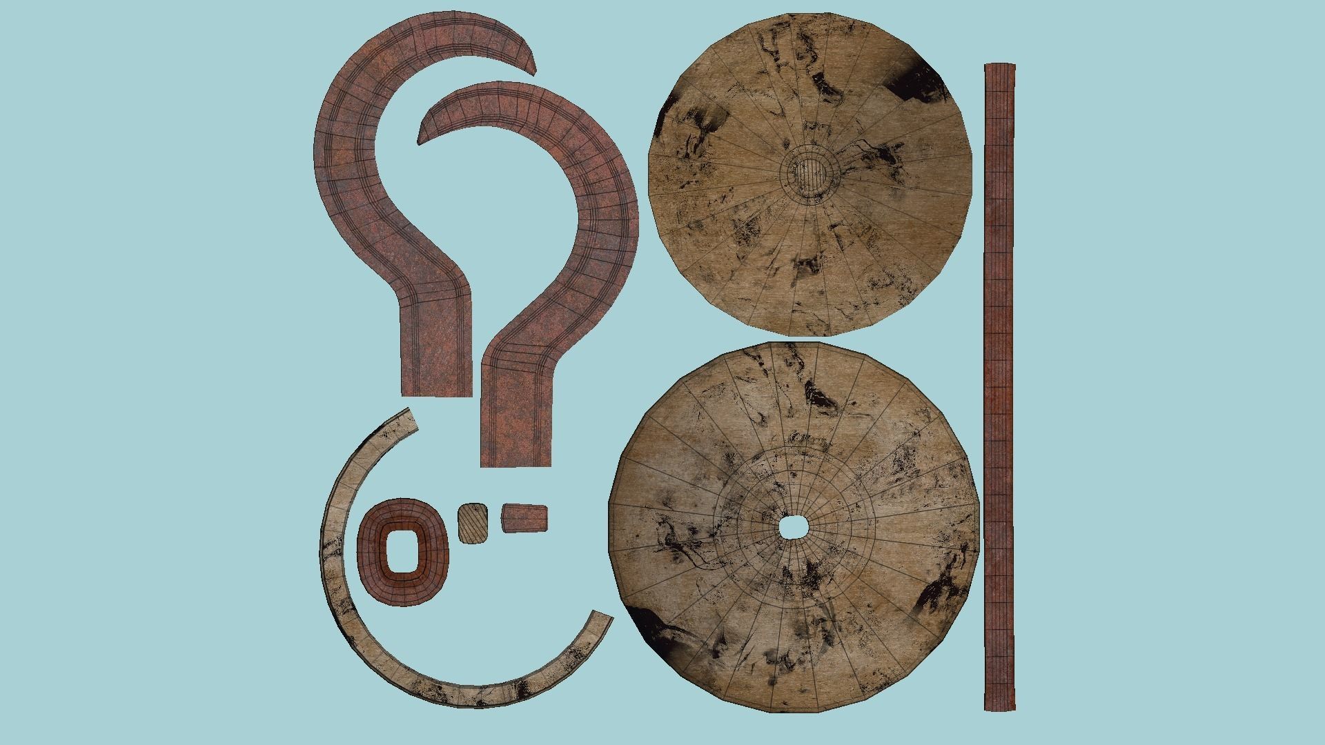 Pirate Hook A2 - Rusted Old - Character Design Fashion Low-poly 3D model_5