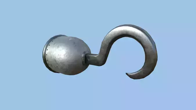 Pirate Hook A3 - Steel - Character Design Fashion Low-poly 3D model