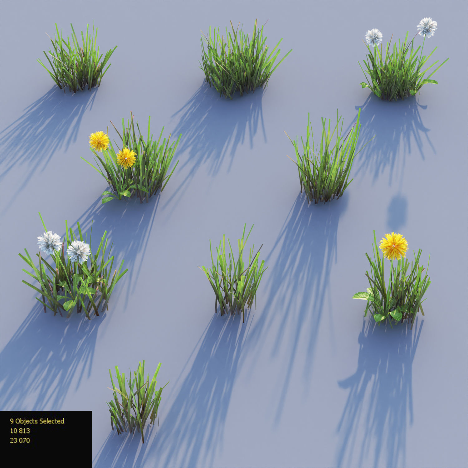 Grass with dandelions 3D model_5