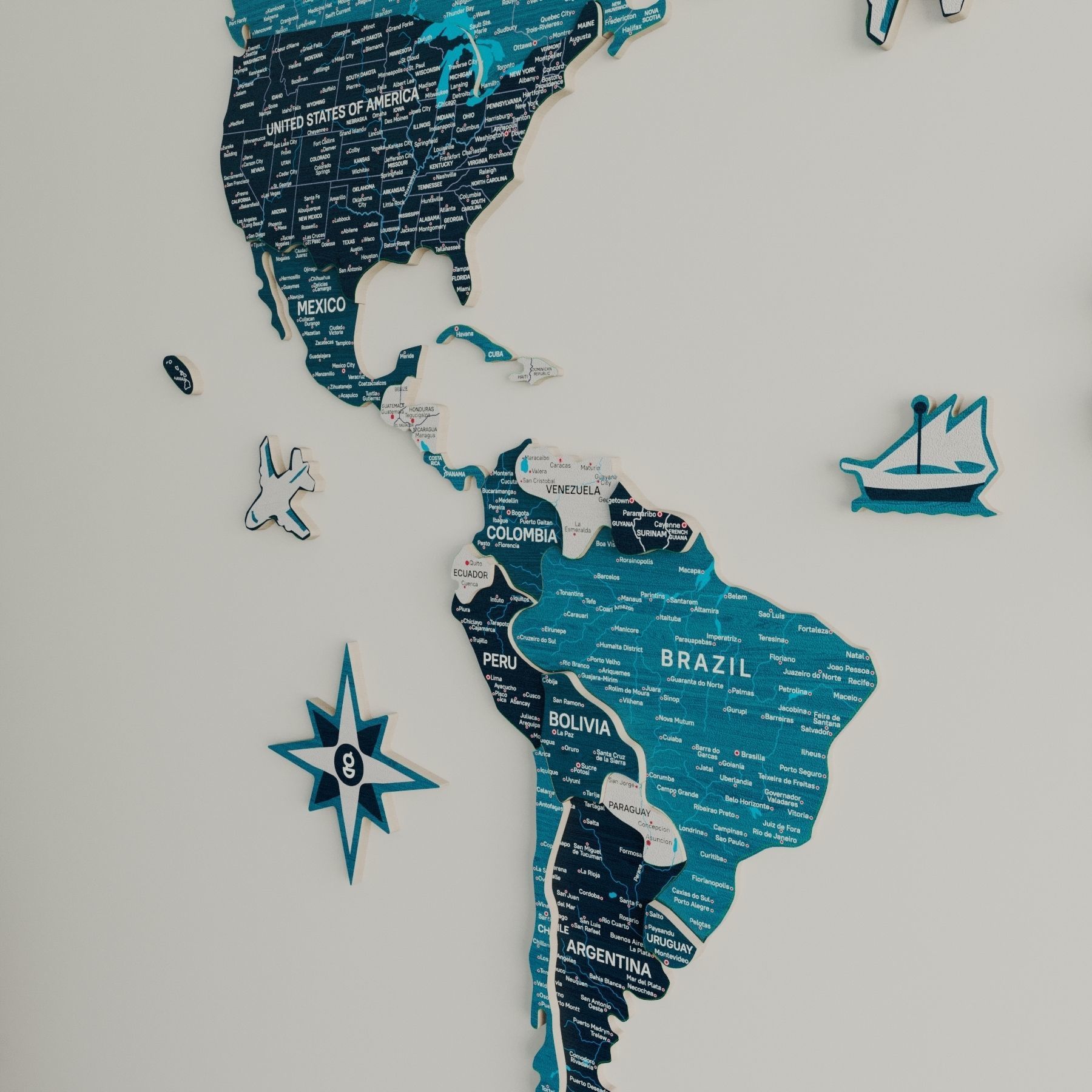 World map with heights 3D model 3D model_2