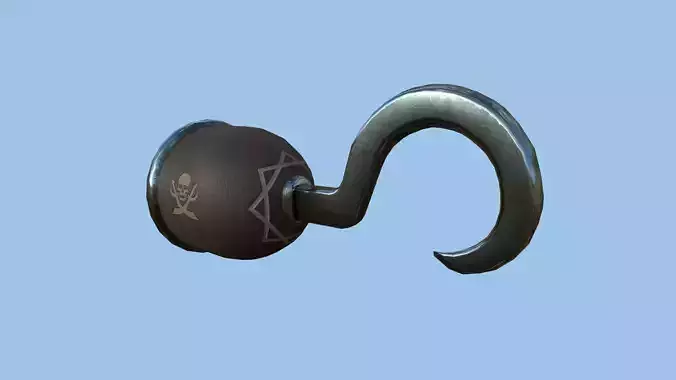 Pirate Hook A7 - Leather Metal - Character Design Fashion Low-poly 3D model