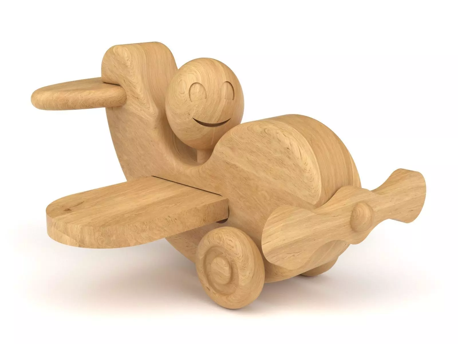 Wooden toy airplane 11 3D model_0