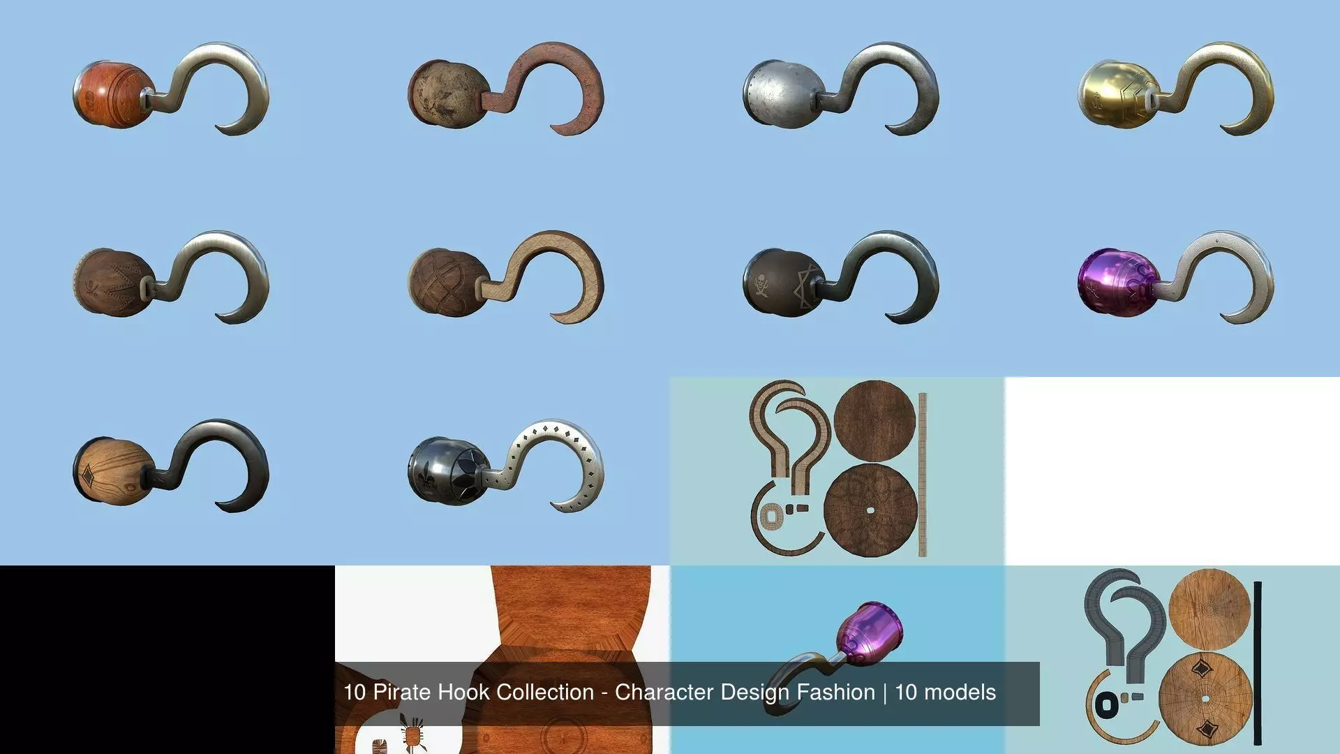 10 Pirate Hook Collection - Character Design Fashion _1