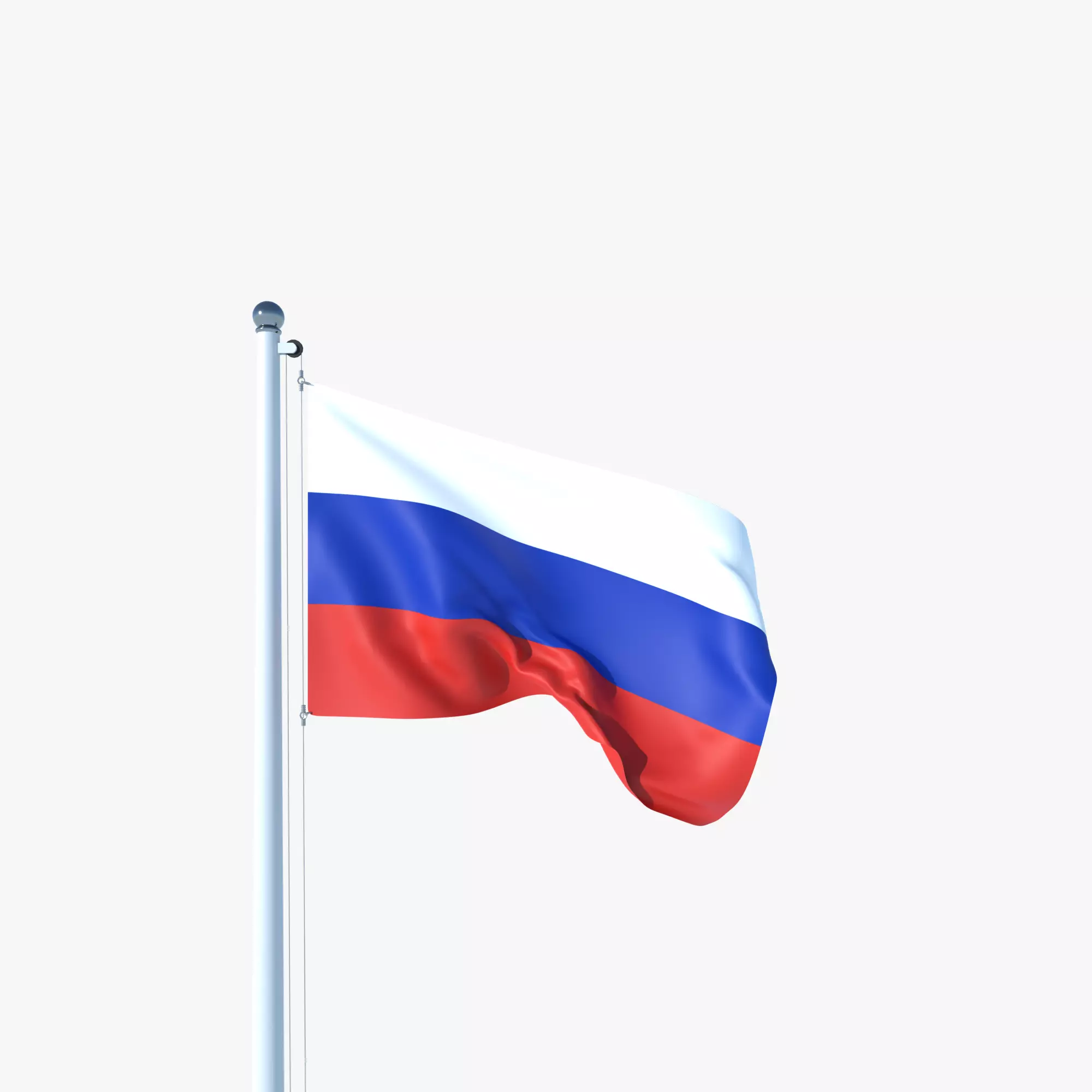Animated Flag of Russia Low-poly 3D model_0