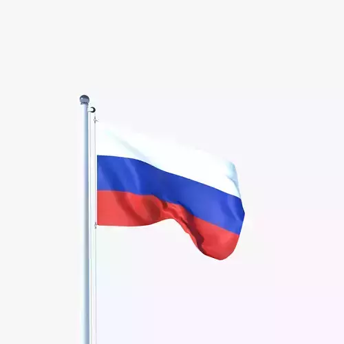 Animated Flag of Russia Low-poly 3D model
