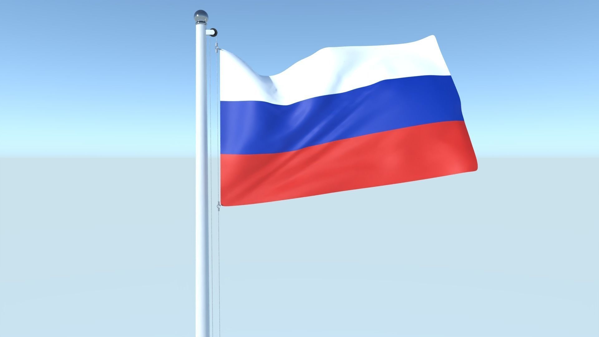 Animated Flag of Russia Low-poly 3D model_2