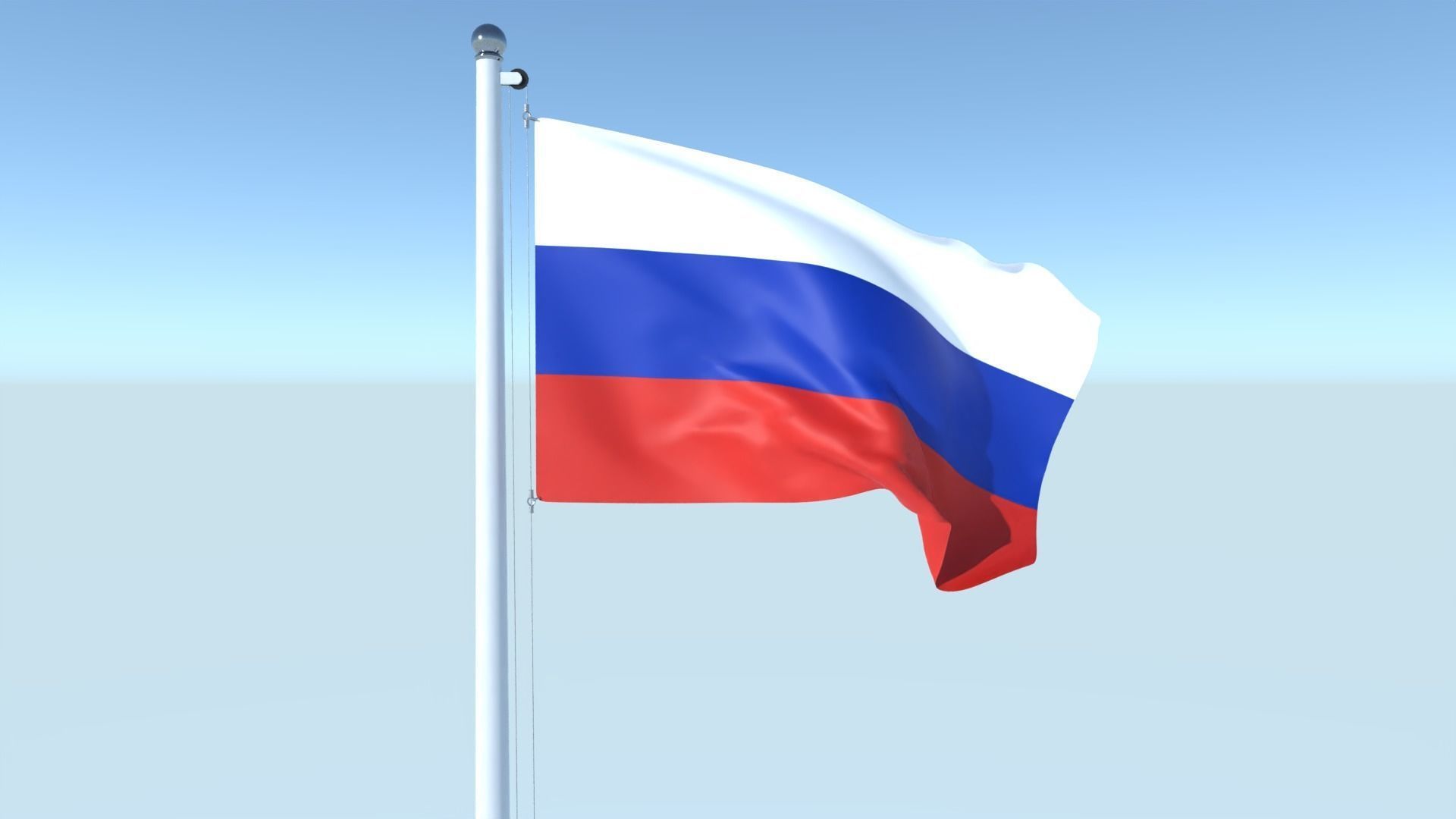 Animated Flag of Russia Low-poly 3D model_1