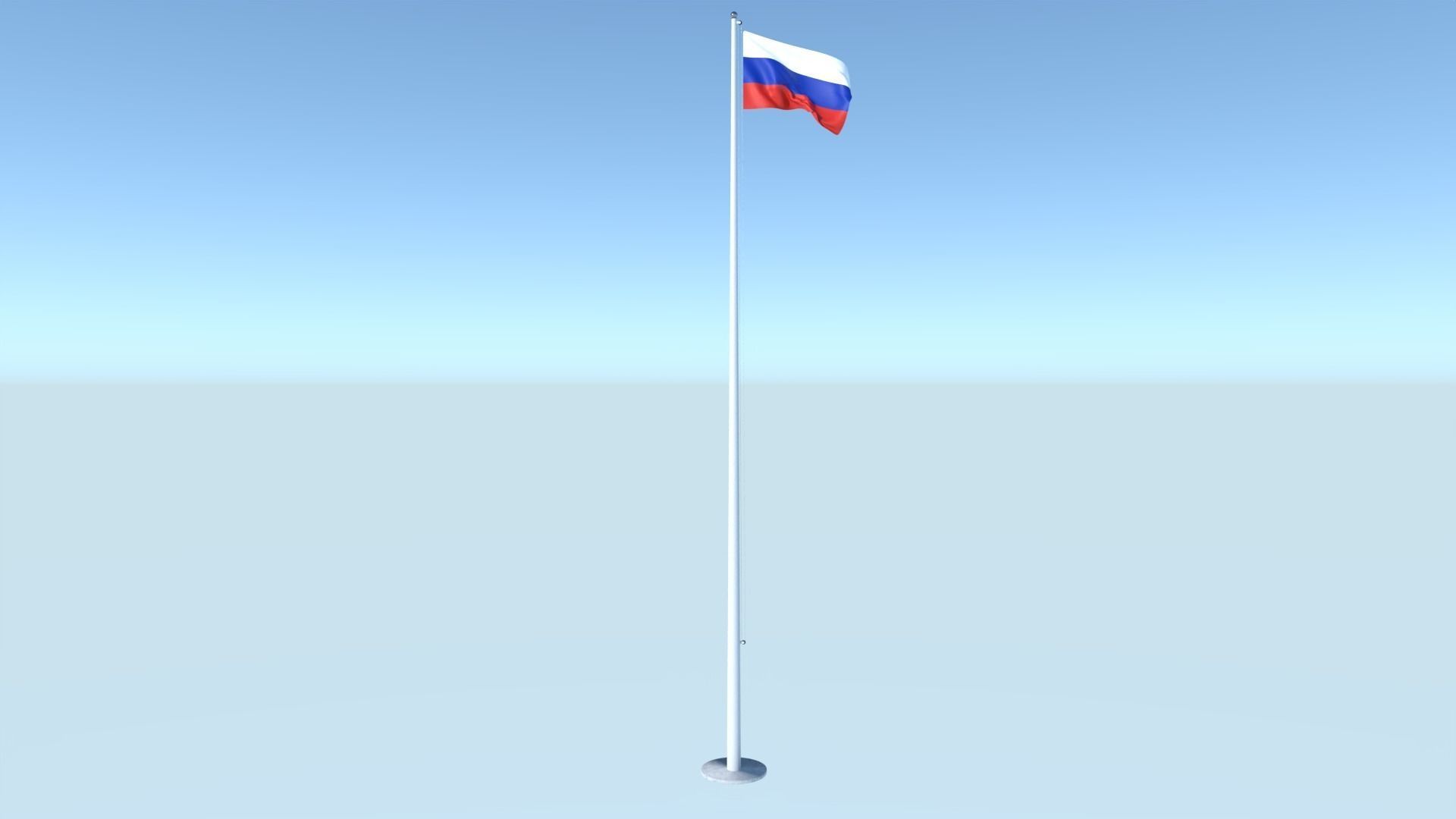 Animated Flag of Russia Low-poly 3D model_5