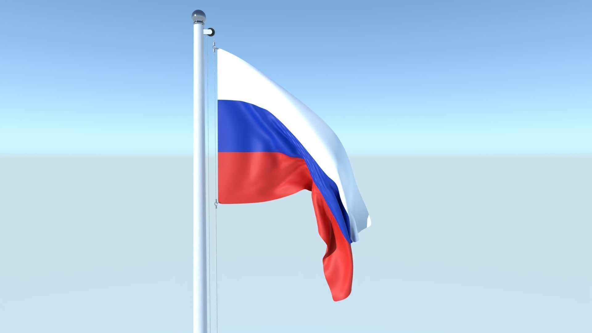 Animated Flag of Russia Low-poly 3D model_3