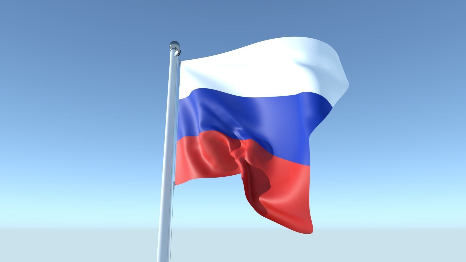 Animated Flag of Russia Low-poly 3D model_6