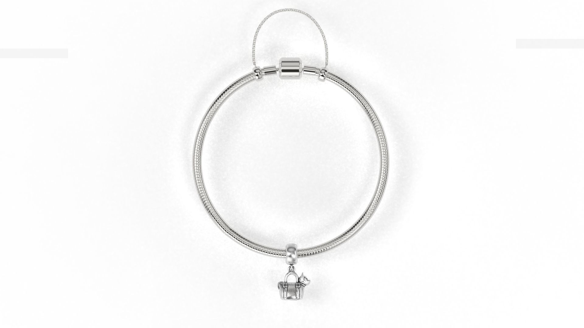 Bag with Dog Charm 3D print model_1