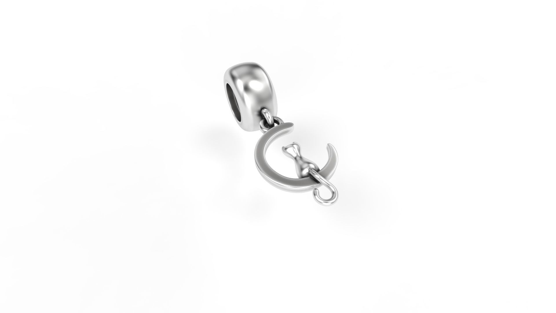Cat with Moon Charm 3D print model_3