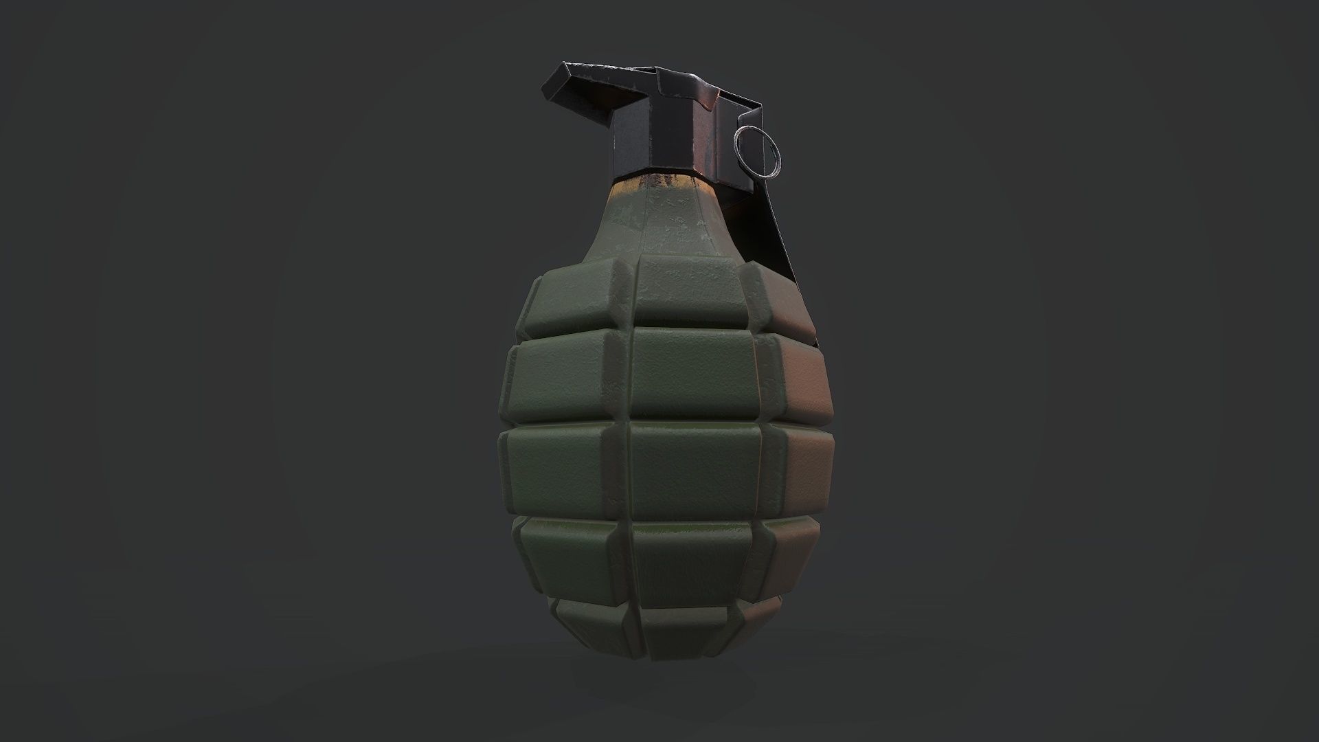 MK2 Grenade - Models and Textures Low-poly Free low-poly 3D model_3