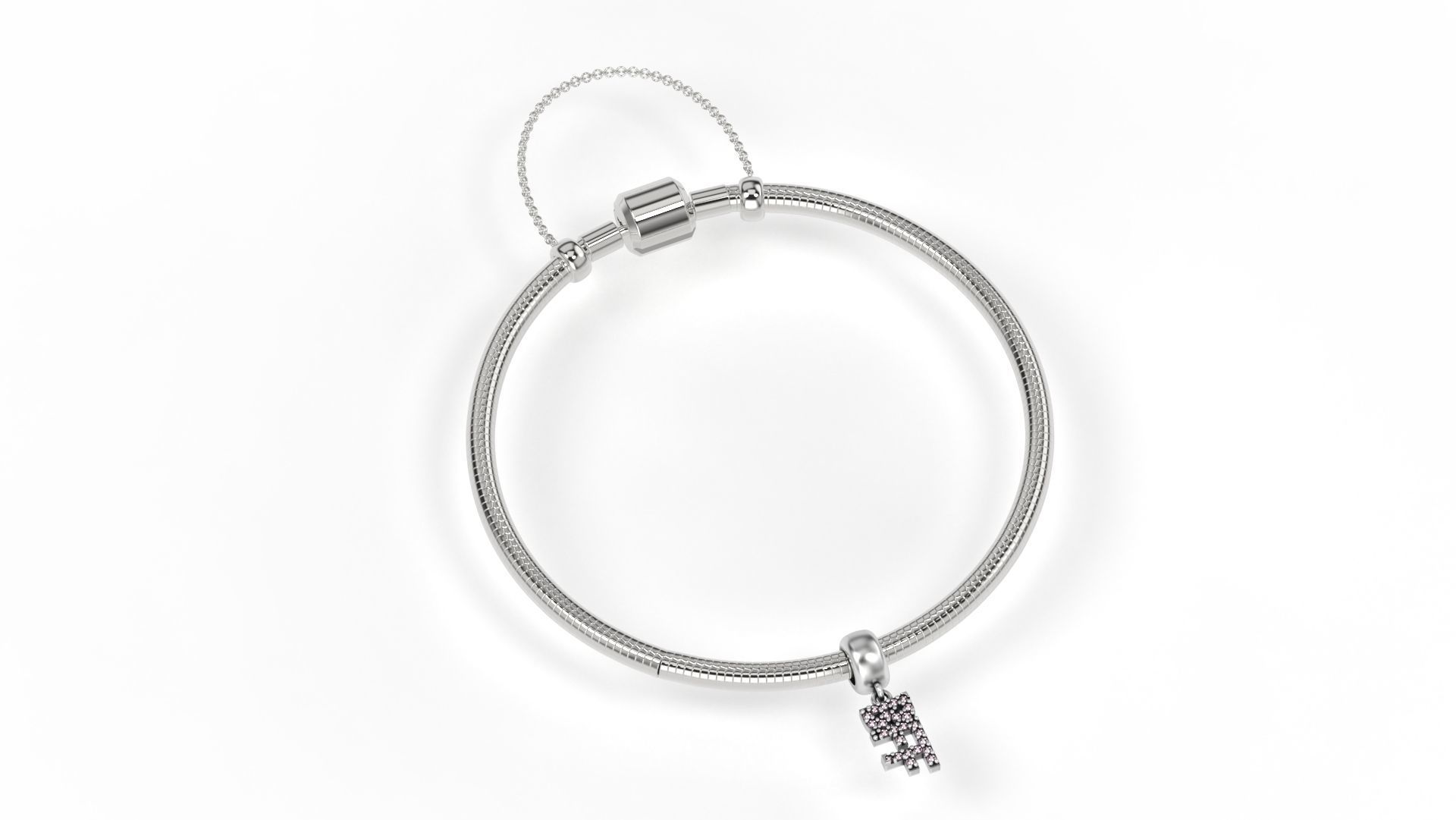 BFF charm with Gems 3D print model_2