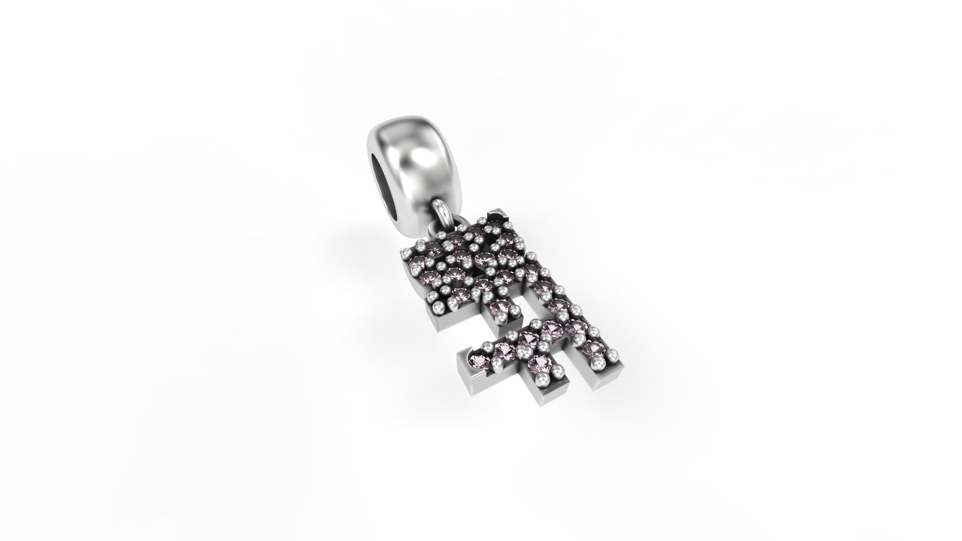 BFF charm with Gems 3D print model_3