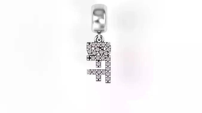 BFF charm with Gems 3D print model BFF charm with Gems 3D print model
