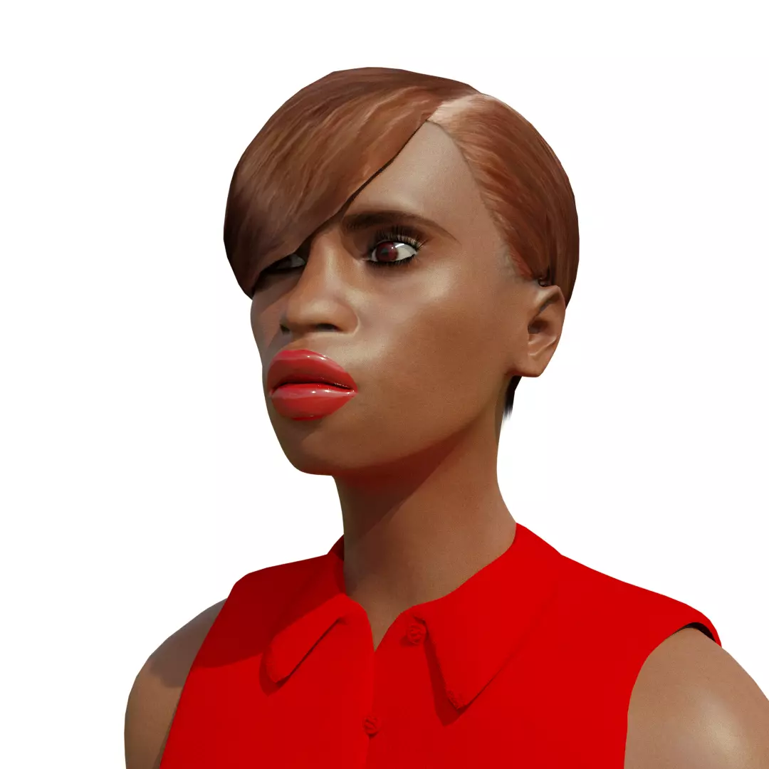 Lady walking 3D model_0