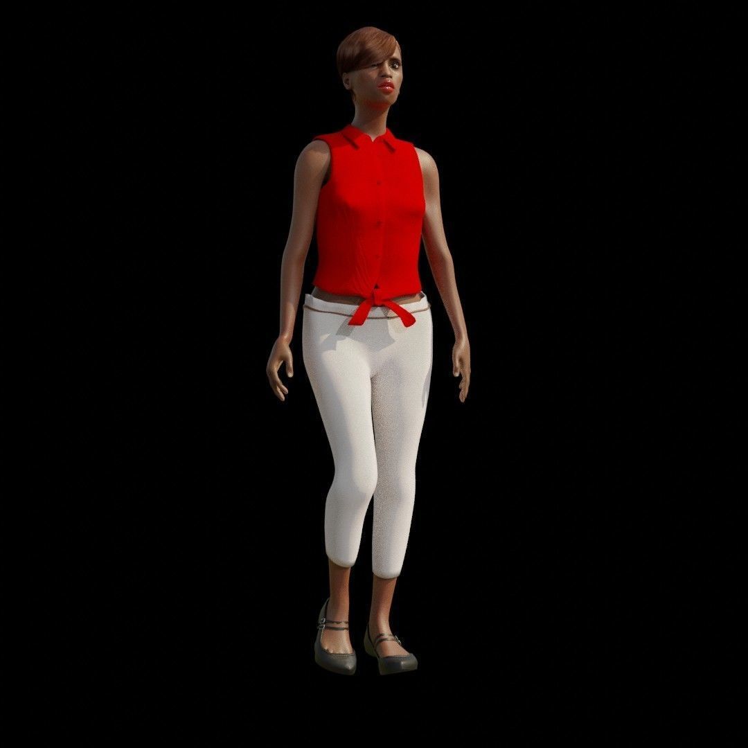 Lady walking 3D model_2