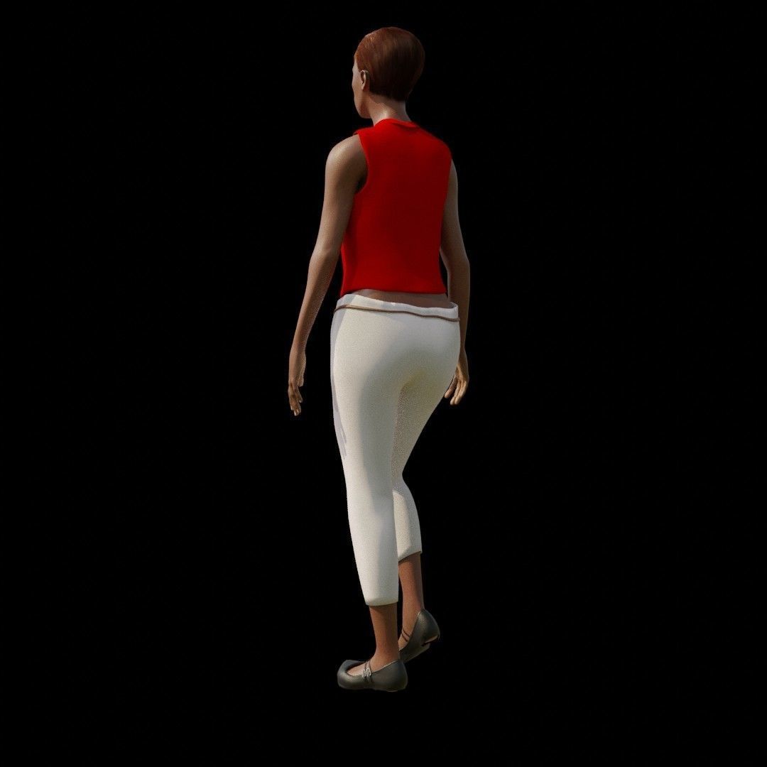 Lady walking 3D model_1