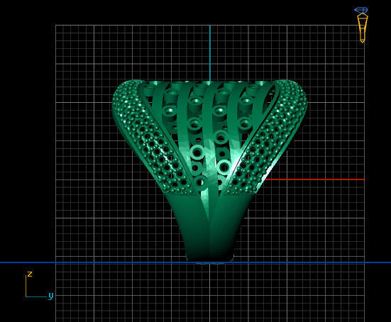 Women Stone Rings Diamond 3D print model_4