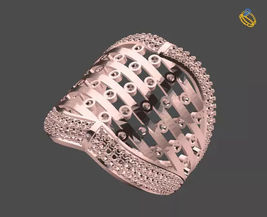 Women Stone Rings Diamond 3D print model_0
