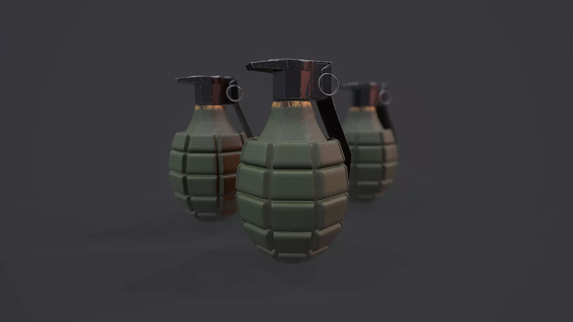 MK2 Grenade - Models and Textures Low-poly  Low-poly 3D model_0