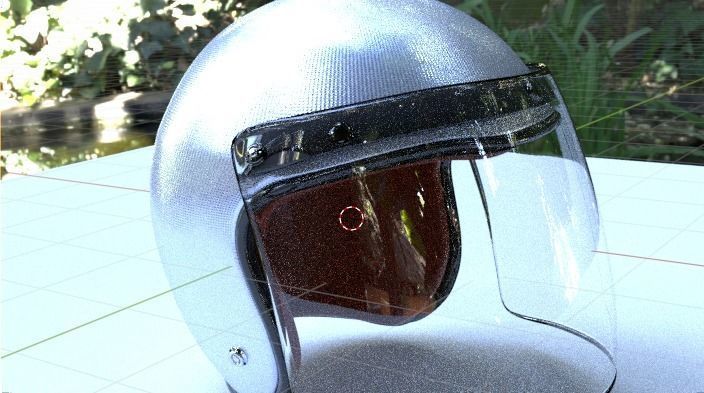 Motorcycle Helmet with Visor Vintage Low-poly 3D model_6