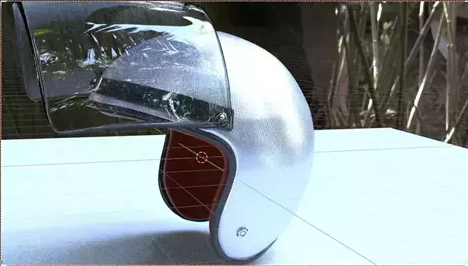 Motorcycle Helmet with Visor Vintage Low-poly 3D model