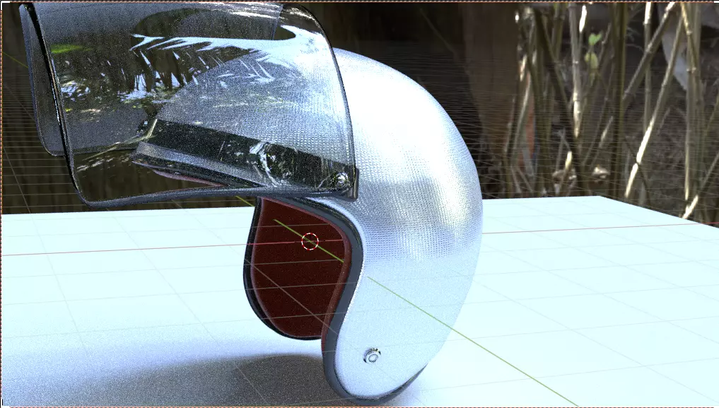 Motorcycle Helmet with Visor Vintage Low-poly 3D model_0