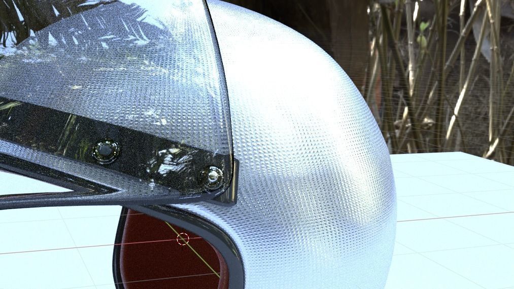 Motorcycle Helmet with Visor Vintage Low-poly 3D model_1