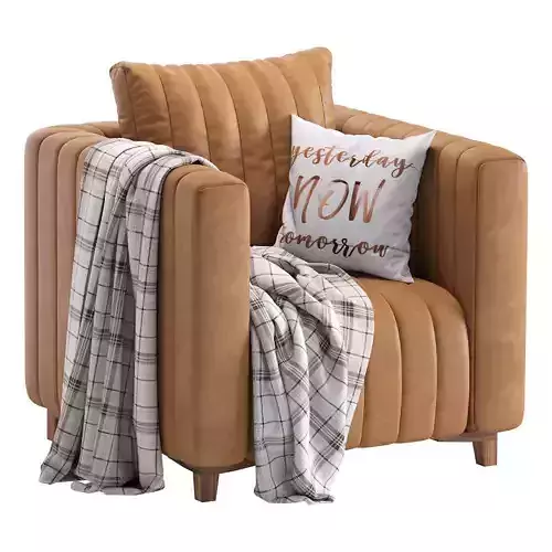 Modern Armchair Wave Leather