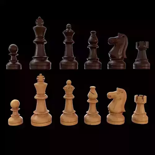 Staunton chess set - Updated 3D model