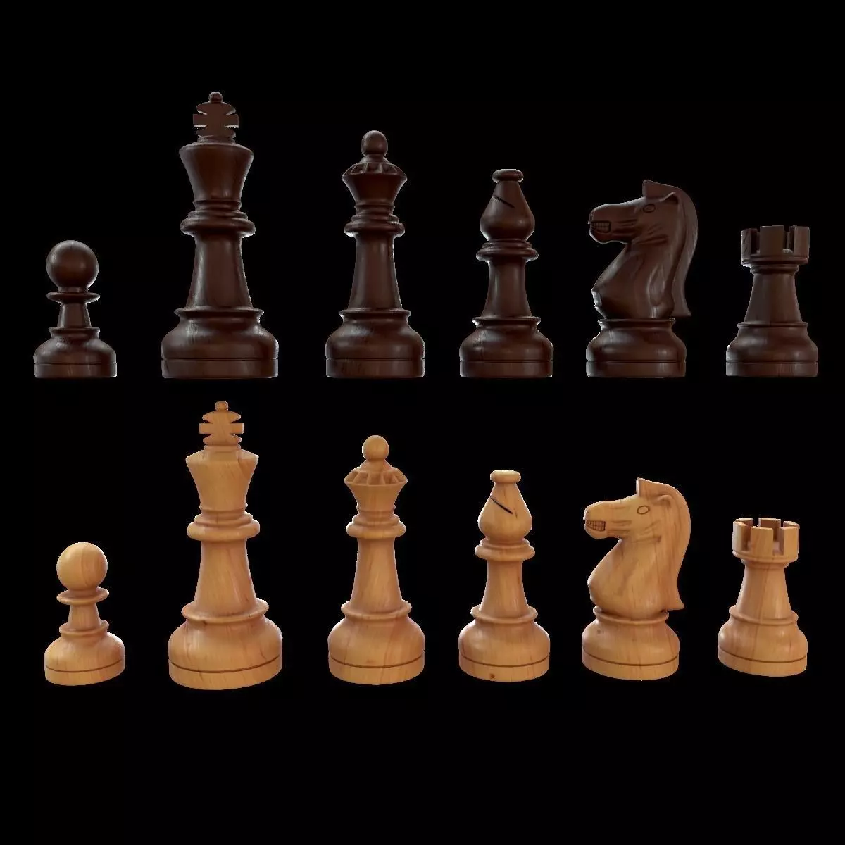 Staunton chess set - Updated 3D model_0