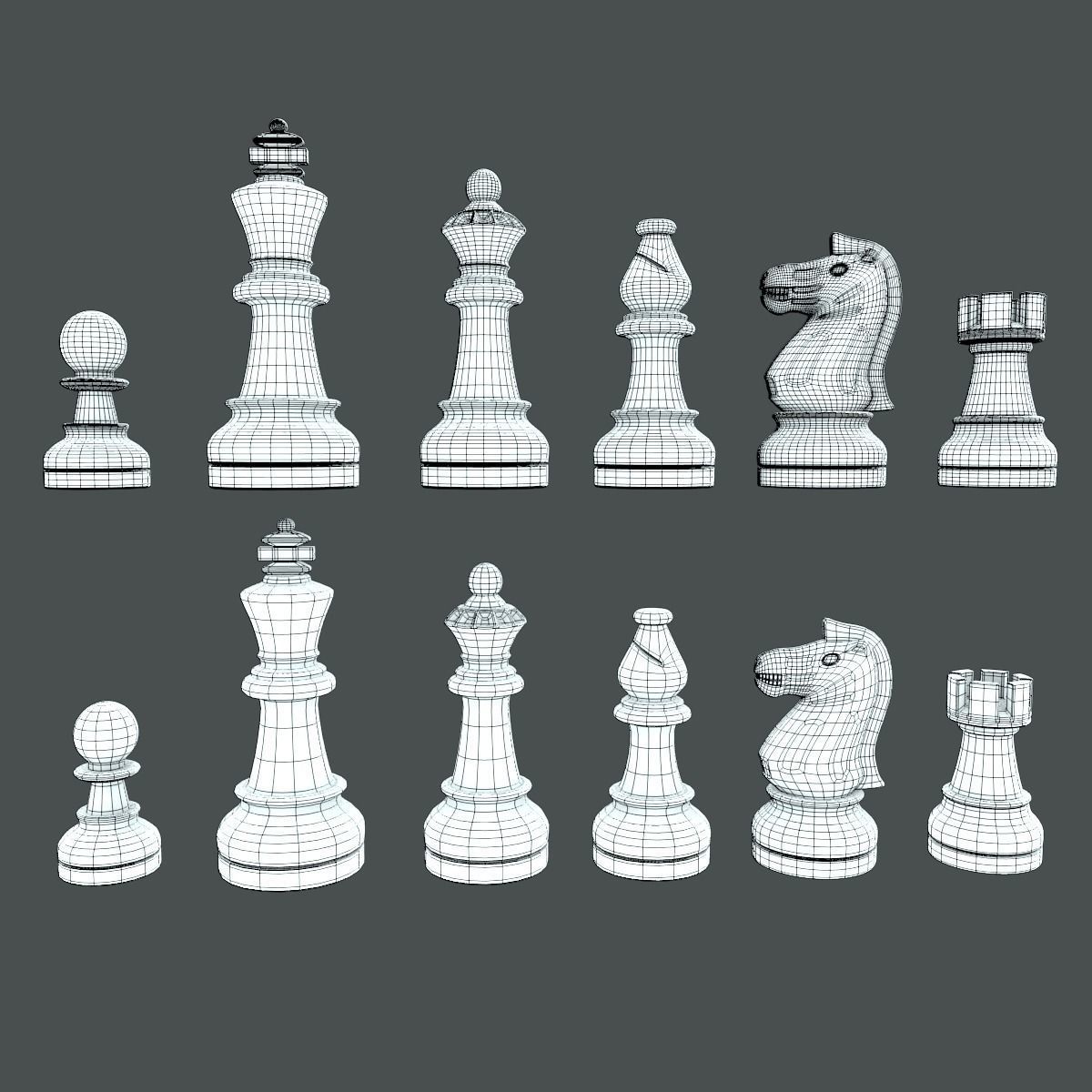 Staunton chess set - Updated 3D model_1