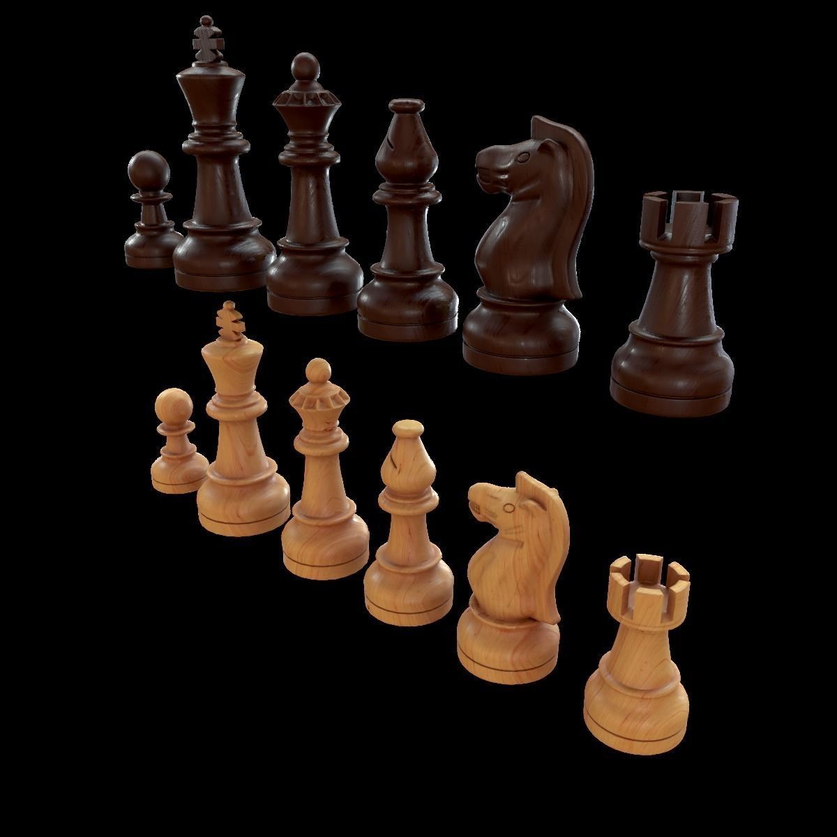 Staunton chess set - Updated 3D model_2
