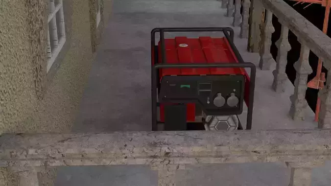 Hospital generator on balcony 3D model