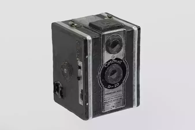 Vintage Box Camera Coronet photogrammetry scan PBR 4K textures
