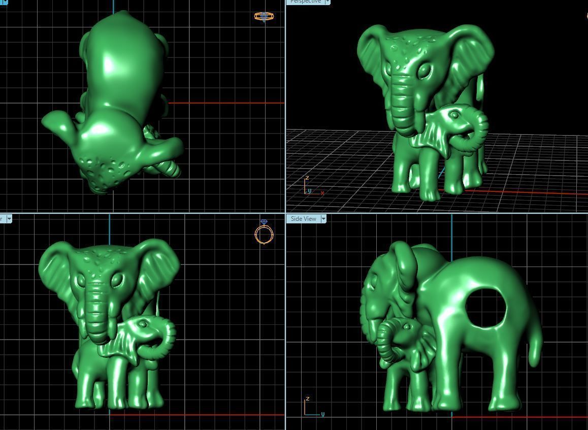 Elephant Charm for Bracelet 3D print model_4