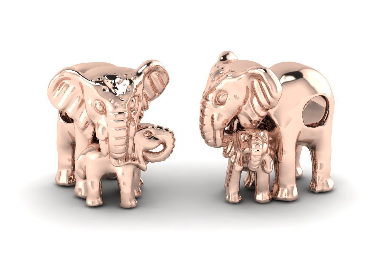 Elephant Charm for Bracelet 3D print model_2