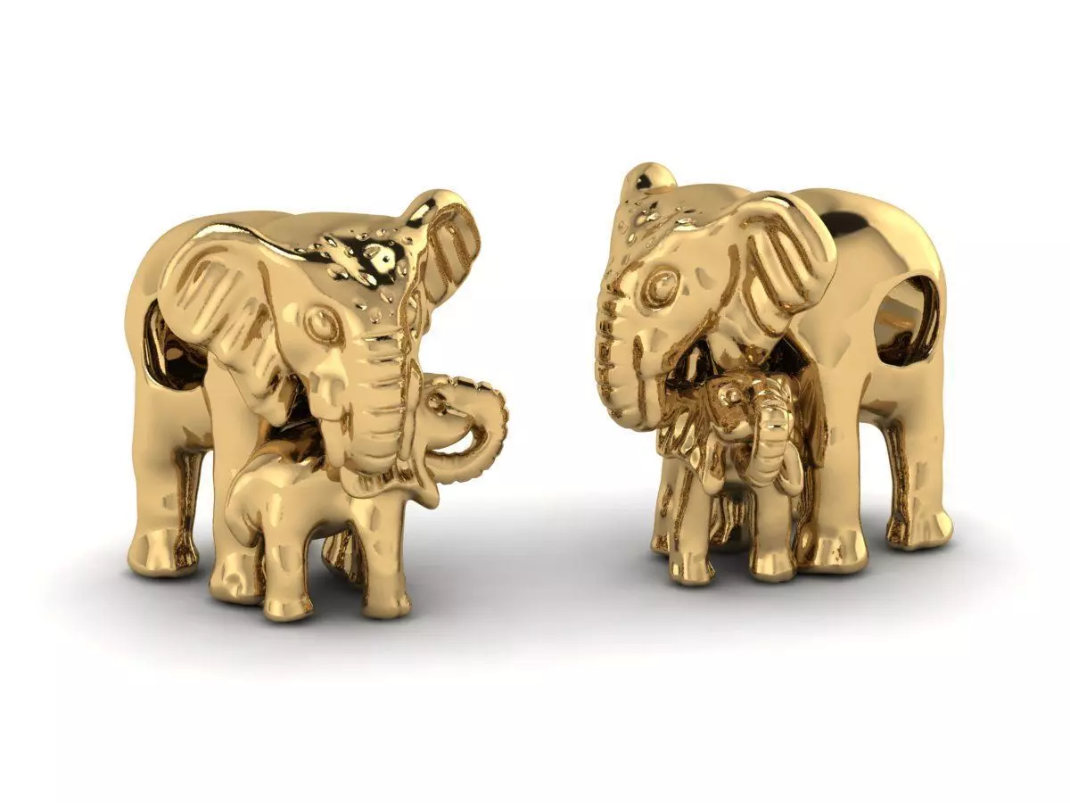 Elephant Charm for Bracelet 3D print model_0