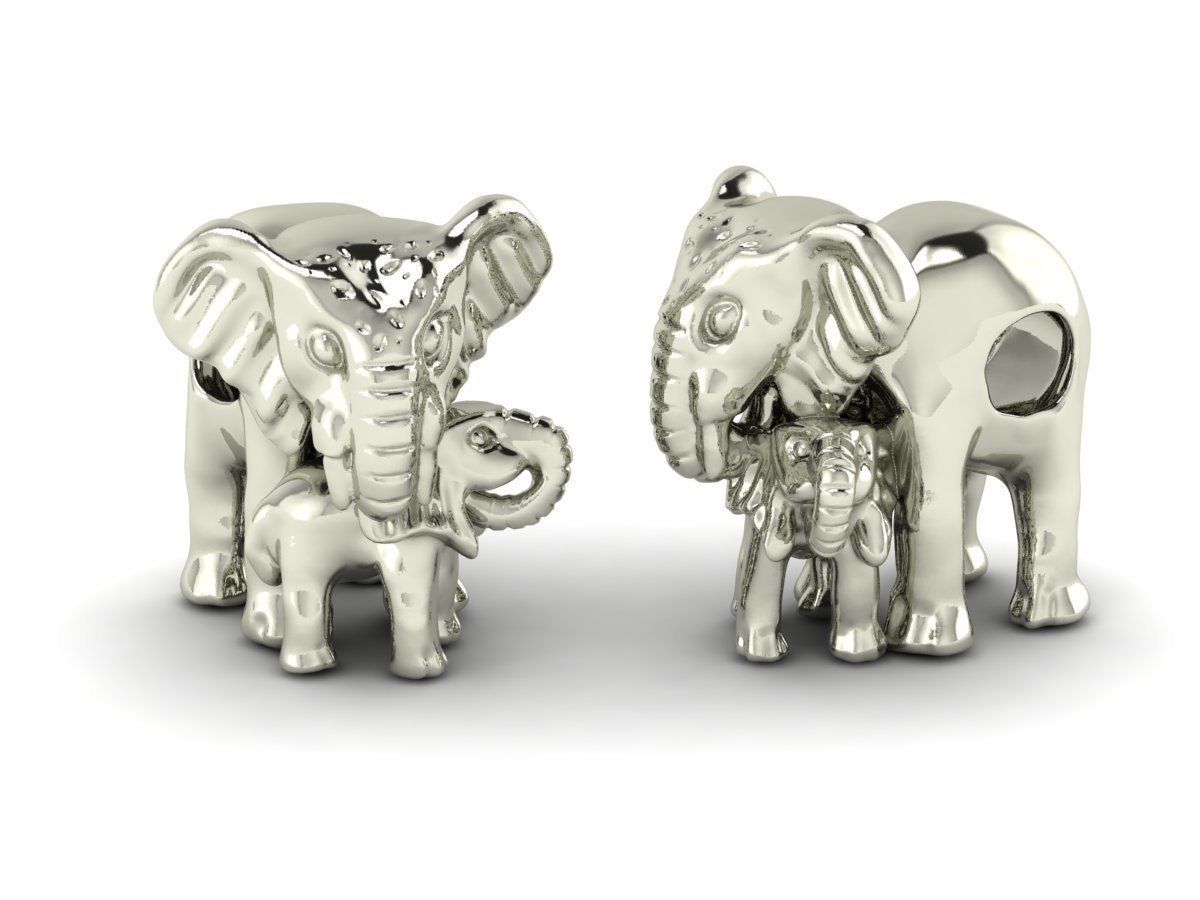Elephant Charm for Bracelet 3D print model_3